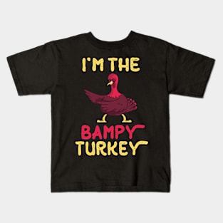 Turkey Flossing Happy Thanksgiving Day I'm The Bampy Turkey Kids T-Shirt